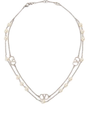 Vlogo Signature Necklace With Swarowski Pearls - Valentino Garavani - Modalova