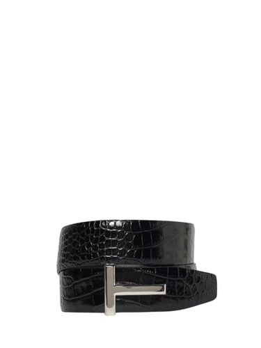 Reversible Crocodile-Print Belt - Tom Ford - Modalova