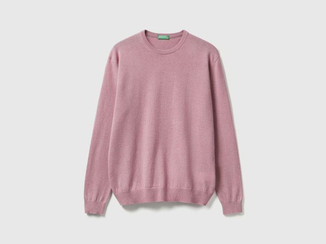 Benetton, Pull Ras Du Cou Rose Chiné En Pure Laine Mérinos, Taille: XXL, Rose Pastel - United Colors of Benetton - Modalova