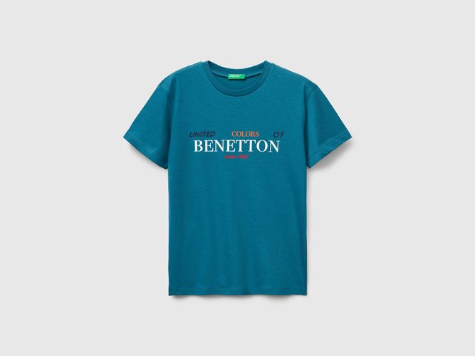 Benetton, T-shirt En Coton Avec Imprimé, Taille: 2XL, Canard, Enfants - United Colors of Benetton - Modalova