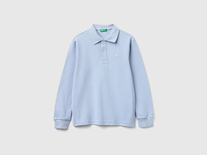Benetton, Polo En Coton À Manches Longues, Taille: 2XL, Bleu Ciel, Enfants - United Colors of Benetton - Modalova