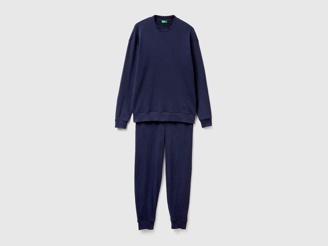 Benetton, Pyjama Chaud En Coton Extensible, Taille: L, Bleu Foncé - United Colors of Benetton - Modalova