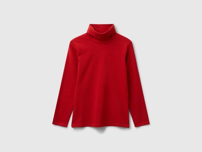 Benetton, T-shirt Extensible À Col Montant, Taille: 2XL, Rouge, Enfants - United Colors of Benetton - Modalova