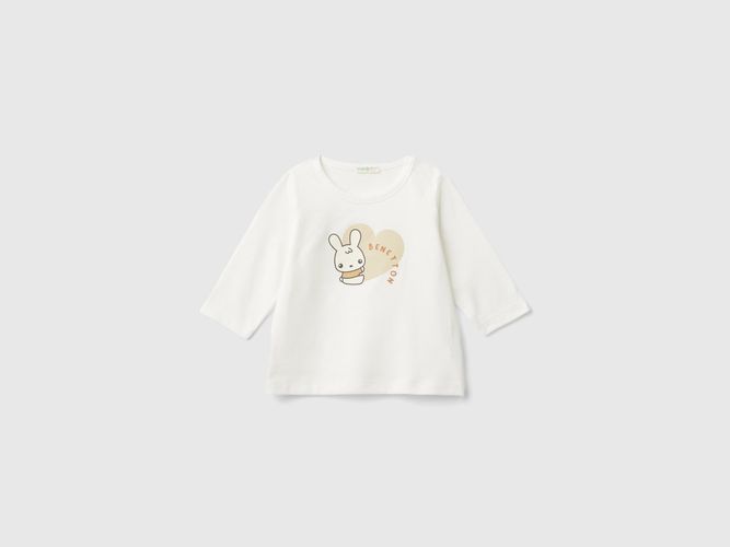 Benetton, T-shirt En Coton Chaud, Taille: 0-1, Crème, Enfants - United Colors of Benetton - Modalova