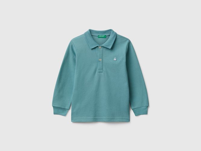 Benetton, Polo En Coton À Manches Longues, Taille: 12-18, Bleu Ciel, Enfants - United Colors of Benetton - Modalova