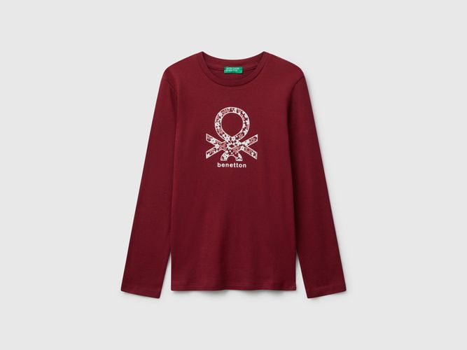 Benetton, T-shirt Imprimé Pailleté, Taille: 2XL, Bordeaux, Enfants - United Colors of Benetton - Modalova