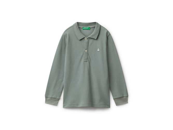 Benetton, Polo En Coton À Manches Longues, Taille: 12-18, Kaki, Enfants - United Colors of Benetton - Modalova