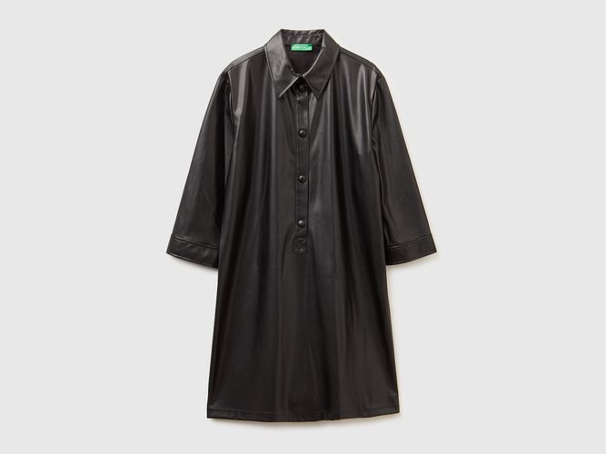 Benetton, Robe Avec Col En Tissu Enduit, Taille: L, Noir - United Colors of Benetton - Modalova
