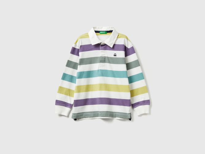 Benetton, Polo De Rugby En Coton Rayé, Taille: 12-18, Crème, Enfants - United Colors of Benetton - Modalova