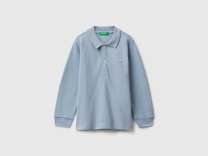 Benetton, Polo En Coton À Manches Longues, Taille: 12-18, Bleu Clair, Enfants - United Colors of Benetton - Modalova