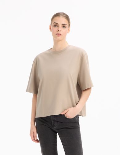 T-shirt boxy en coton épais - beige - celio - Modalova