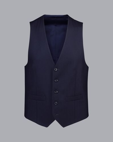 Men's British Luxury Herringbone Suit Waistcoat - Dark Navy, w38 by - Charles Tyrwhitt - Modalova