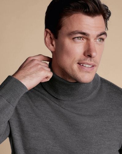 Men's Merino Roll Neck Wool Jumper - , Large by - Charles Tyrwhitt - Modalova