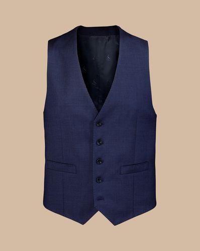 Men's Ultimate Performance Birdseye Suit Waistcoat - Indigo , w38 by - Charles Tyrwhitt - Modalova