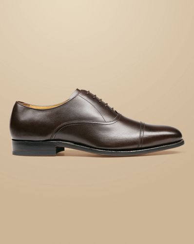 Men's Leather Oxford Shoes - Dark Chocolate , 10.5 R by - Charles Tyrwhitt - Modalova