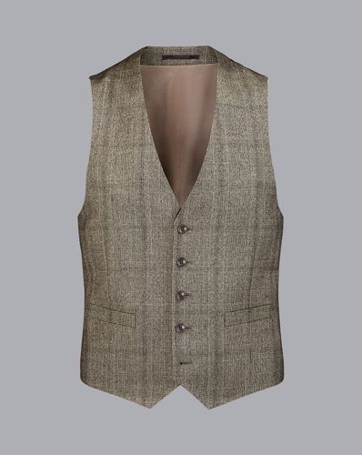 Men's Oatmeal Prince Of Wales Check Suit Waistcoat, w36 by - Charles Tyrwhitt - Modalova