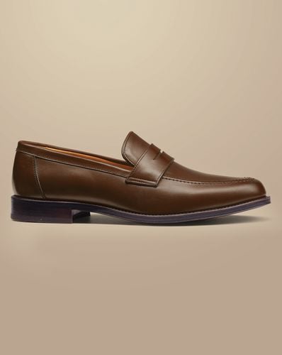 Men's Penny Loafers - Dark Tan , 10.5 R by - Charles Tyrwhitt - Modalova