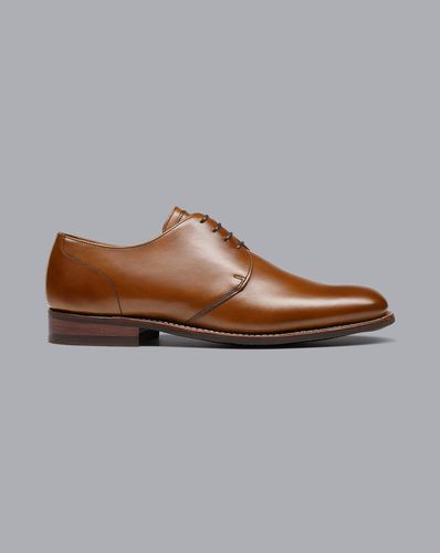 Men's Rubber Sole Leather Derby Shoes - Dark Tan , 7 R by - Charles Tyrwhitt - Modalova
