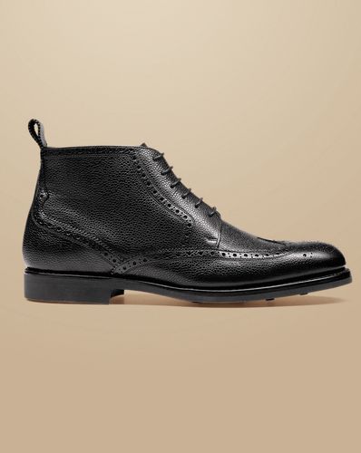 Men's Leather Brogue Boots - , 10 R by - Charles Tyrwhitt - Modalova