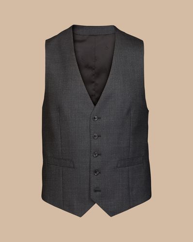 Men's Ultimate Performance End-On-End Suit Waistcoat - Charcoal Black , w36 by - Charles Tyrwhitt - Modalova