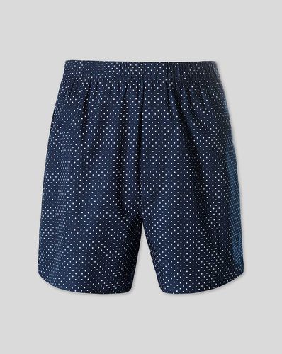 Men's Printed Dot Woven Boxers - Navy, Medium by - Charles Tyrwhitt - Modalova