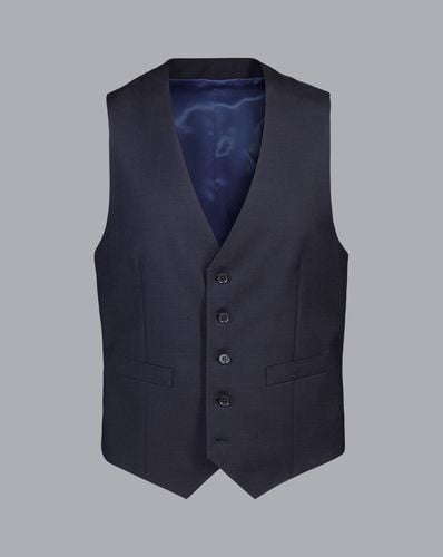 Men's Natural Stretch Twill Waistcoat - Navy, w38 by - Charles Tyrwhitt - Modalova