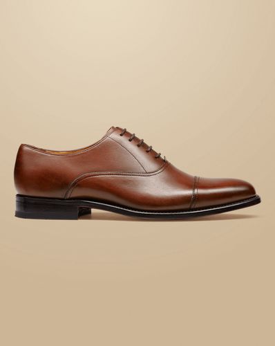 Men's Leather Oxford Shoes - Dark Tan , 10.5 R by - Charles Tyrwhitt - Modalova