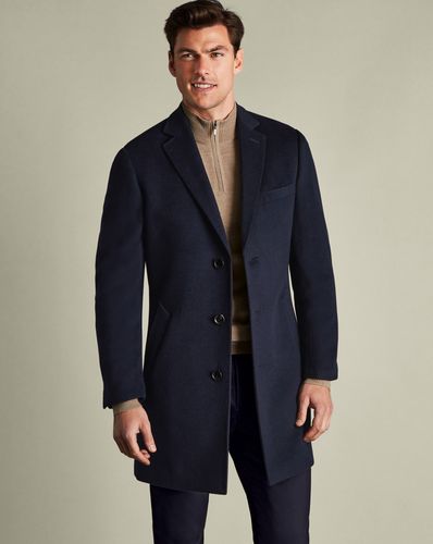 Men's Wool Overcoat - Navy, 48R Regular by - Charles Tyrwhitt - Modalova