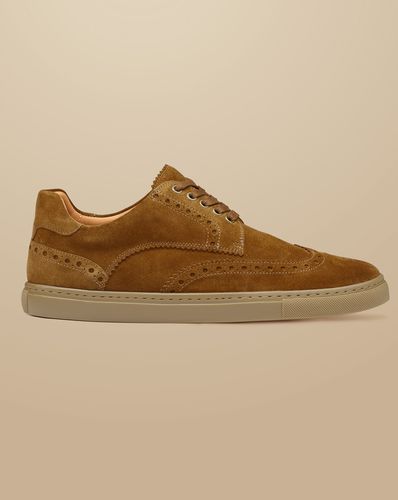 Men's Suede Brogue Trainers - Tobacco , 11 R by - Charles Tyrwhitt - Modalova