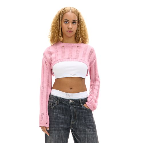 Cropp - Jersey corto - rosa pastel - Cropp - Modalova