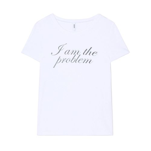 Camiseta blanca con estampado - Cropp - Modalova
