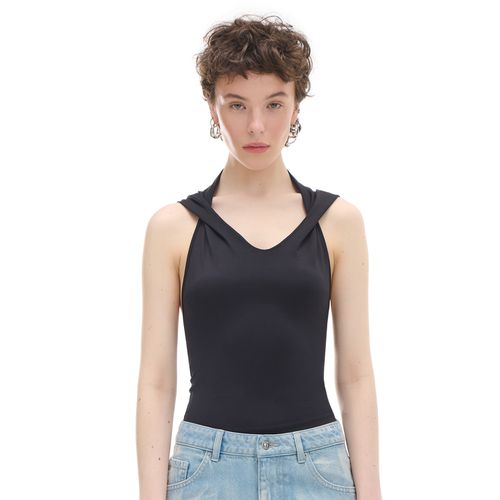 Cropp - Blusa con capucha - Negro - Cropp - Modalova