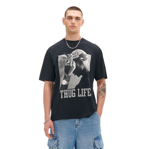 T-shirt nera con stampa Tupac Shakur - Cropp - Modalova