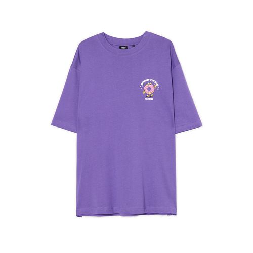 Cropp - T-shirt con stampa - viola - Cropp - Modalova