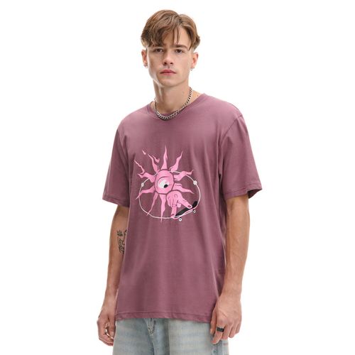 Cropp - T-shirt con stampa - malva - Cropp - Modalova