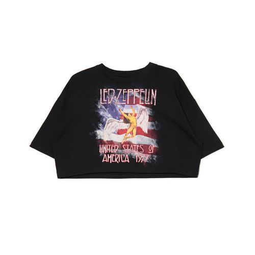 T-shirt nera con stampa Led Zeppelin - Cropp - Modalova