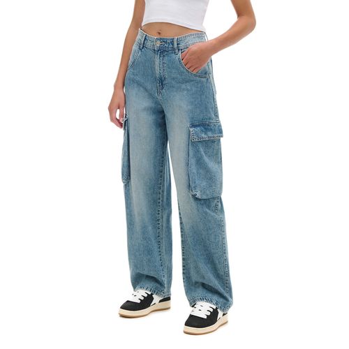 Cropp - Jeans effetto slavato - Blu - Cropp - Modalova