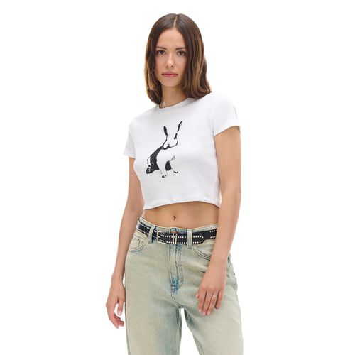 T-shirt bianca con stampa - Cropp - Modalova