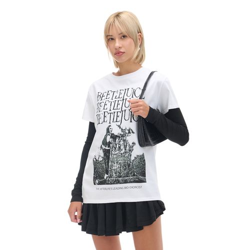 T-shirt bianca con stampa Beetlejuice - Cropp - Modalova