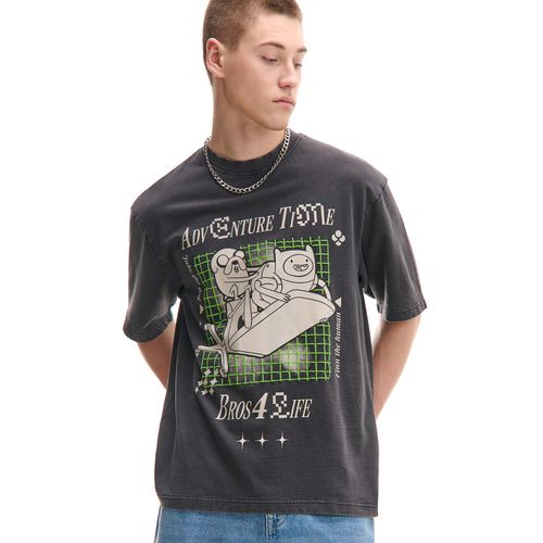 T-shirt nera con stampa - Cropp - Modalova