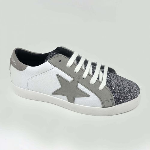 Sneaker As Glitter Plomo - 38 - Blanco - Alessandrosimoni - Modalova
