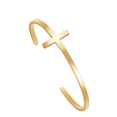 K Rose Plated Plated Cross Cuff Bangle - Stephen Oliver - Modalova