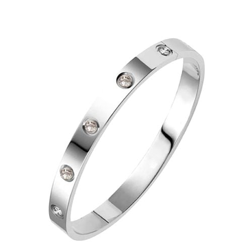 Silver Cz Bangle Bracelet - Stephen Oliver - Modalova