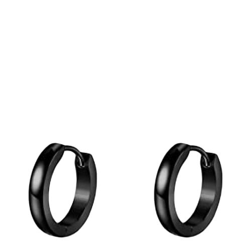 Black Plated Mini Hoop Earrings - Stephen Oliver - Modalova