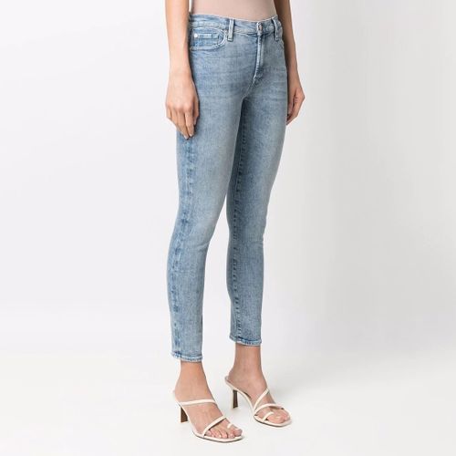 Bleach High Waisted Skinny Crop Stretch Jeans - 7 For All Mankind - Modalova