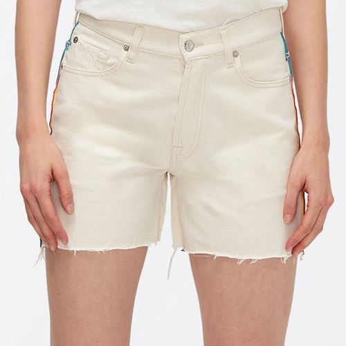 Ecru Billie Stripe Denim Shorts - 7 For All Mankind - Modalova