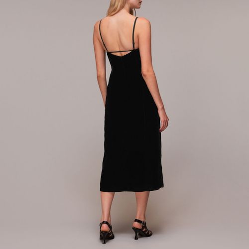 Black Cut Out Velvet Slip Dress - WHISTLES - Modalova