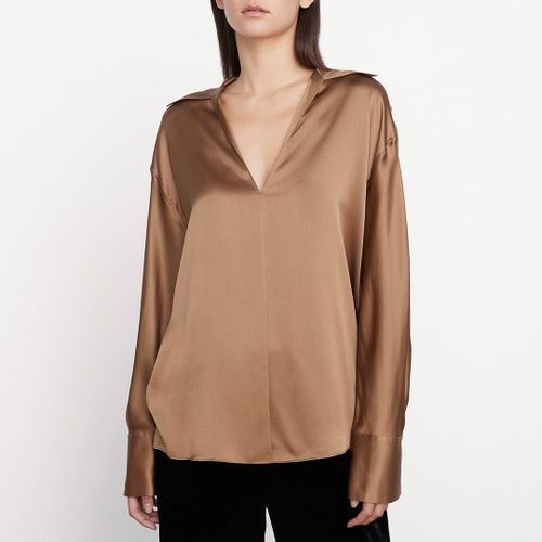 Mocha Silk Blouse - Vince - Modalova