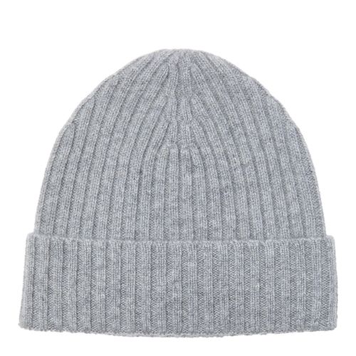 Grey Ribbed Cashmere Beanie - Laycuna London - Modalova