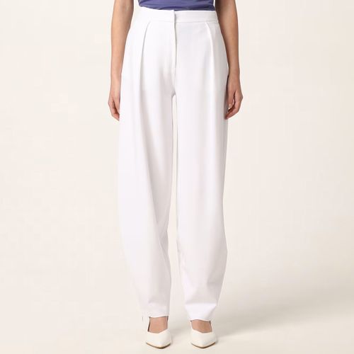 White High Waisted Trousers - Emporio Armani - Modalova